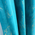 Draperii cu inserții aurii - Albastru Turquaise - imagine 2