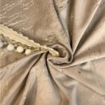 Draperii cu inserții aurii - Bej închis - imagine 3