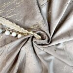 Draperii cu inserții aurii - Gri deschis - imagine 2