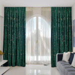 Draperii Catifea Marmorat - Verde Smarald