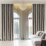 Draperii cu inserții aurii - Gri deschis