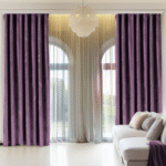 Draperii cu inserții aurii - Mov Lila