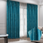 Draperii cu inserții aurii - Albastru Turquaise