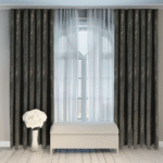 Draperii cu inserții aurii - Gri închis